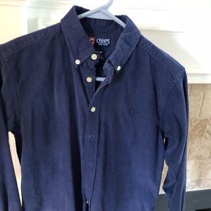 Boys corduroy button down navy blue